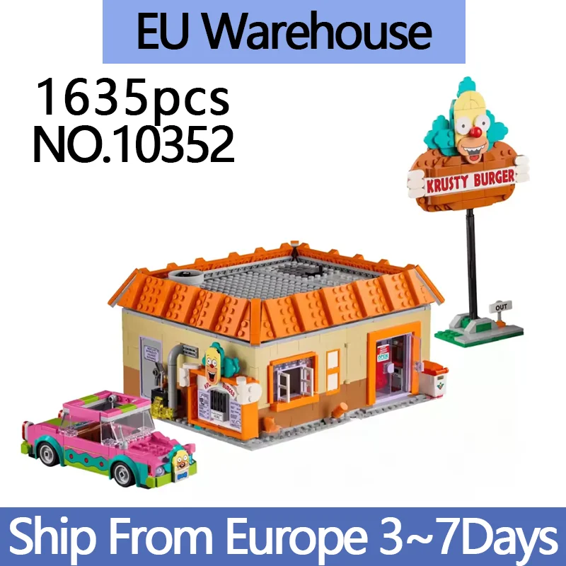 10352 Modelo de Casa Creativa Los Simpson: Tienda Krusty Burger, Bloques de Construcción para Armar, Juguete de Regalo, 1635 Piezas