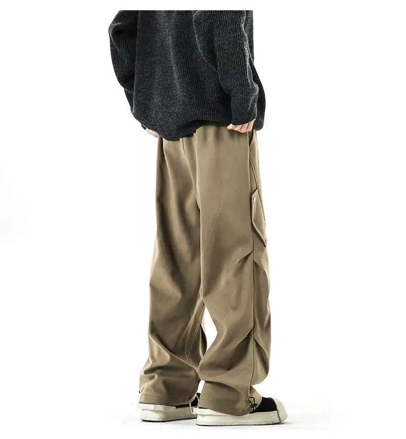 2025 Autumn and Winter New Casual Workwear Men's Trendy High Street Casual Wide-leg Pants