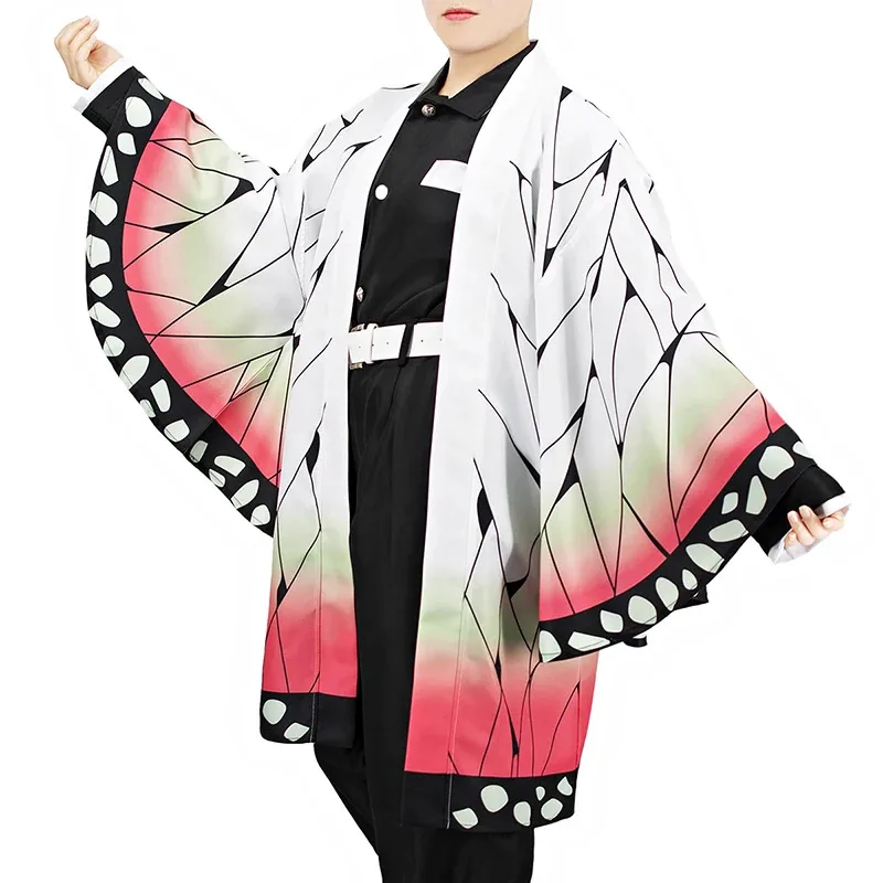 Bear's Den Anime Demon Slayer Kimetsu no Yaiba Kochou Shinobu disfraz Cosplay mujer capa Kimono Hallo nuevo 2025