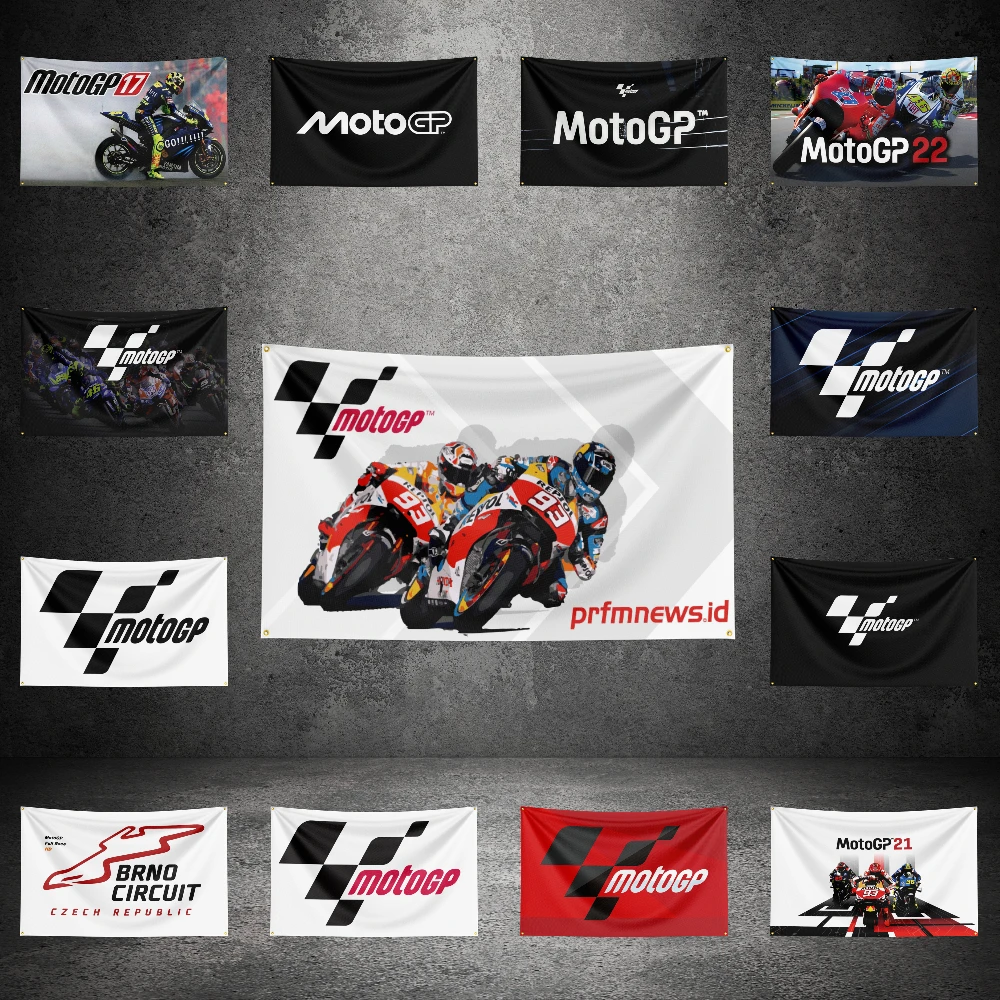 

90X150CM 3*5FT MOTOR-GP Motorcycle Racing Flag Polyester Poster Banner Motor Decor Tapestry Polyester Printing Motorcycle Poster