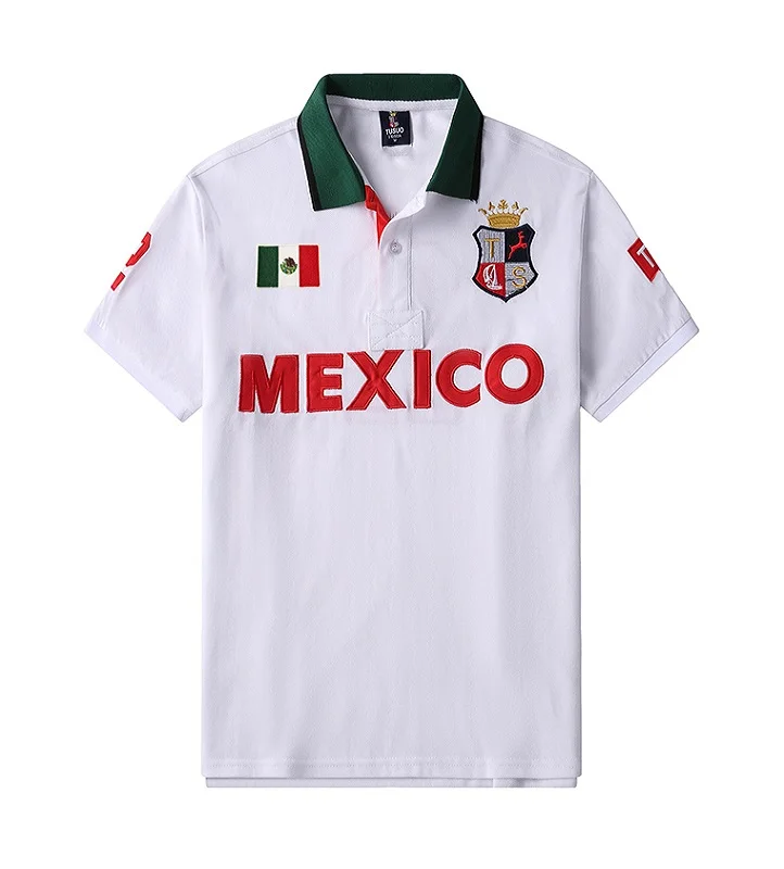 Men\'s polo shirt Mexico Independence Day Christmas Day cotton embroidery stitching color classic fashion original design cotton