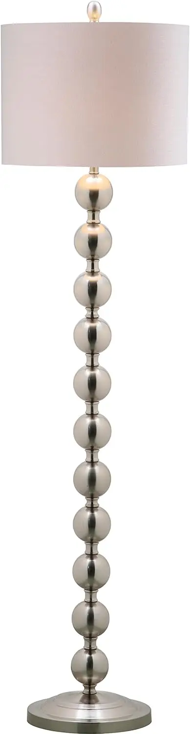 Safavieh Lighting Collection Reflections Modern Farmhouse Stacked Ball Nickel 59-Inch Living Room Bedroom Home Office Standing