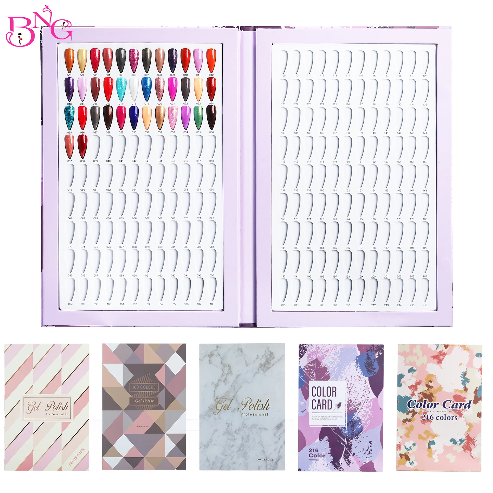 80 120 240 308 Kleuren Pu Papier Nagels Tips Card Nail Display Stand Case Model Nail Gel Polish Opbergdoos nail Boek Display