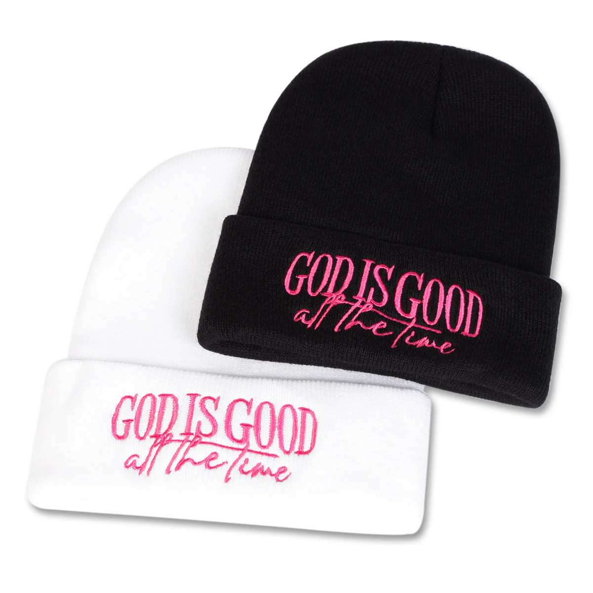 Gorros unisex con bordado de letras GOD IS GOOD, gorros de punto cálidos para otoño e invierno, gorros de Hip Hop para mujeres y hombres