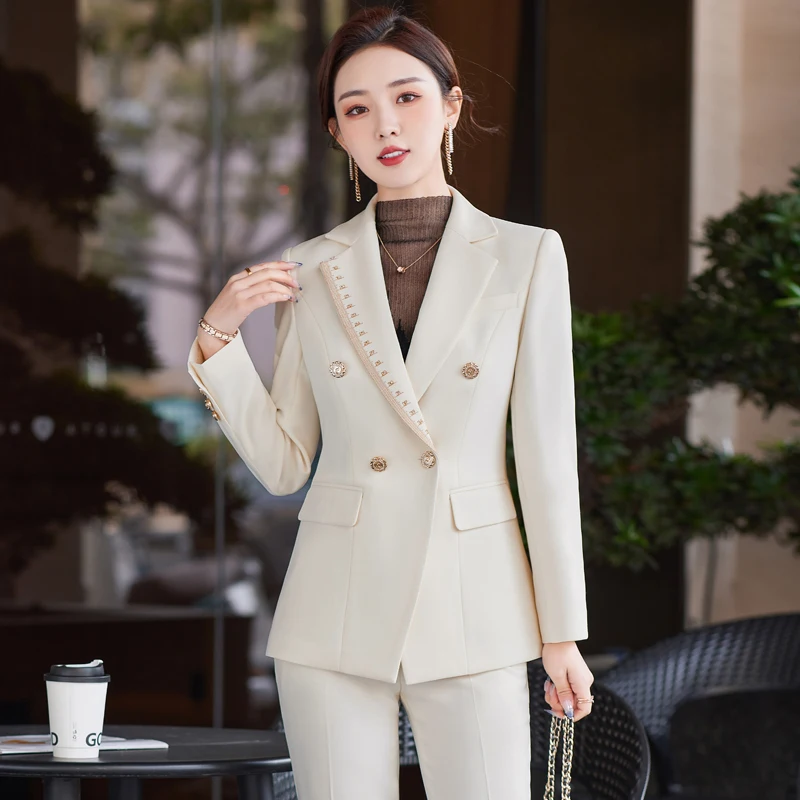 Imagem -06 - Feminino Ternos de Negócios Formal Profissional ol Estilos Pantsuits Blazers Senhoras Escritório Trabalho Wear Calças Femininas Conjunto 2023 Mais Novo