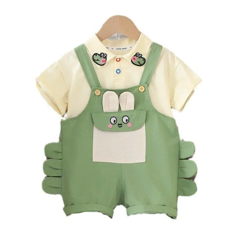 

New Summer Baby Clothes Suit Kids Boys Clothing Children Casual T-Shirt Strap Shorts 2Pcs/Sets Toddler Costume Infant Sportswear