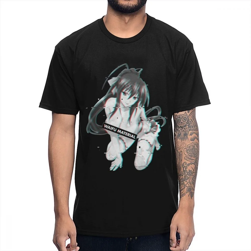 2024New Custom High School DxD Cotton Fashion TShirt Tees Harajuku  T-shirt Sexy Kawaii Anime Waifu Material T Shirt X