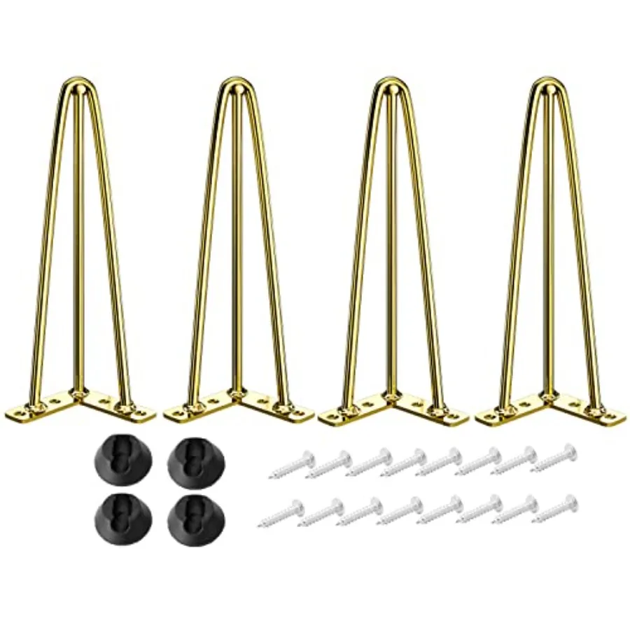 

Hairpin Table Legs 1/2" Dia 3-Rods Hairpin Feet DIY Coffee Table Legs Heavy Duty Metal Furniture Feet for TV Stand Bench and Ni