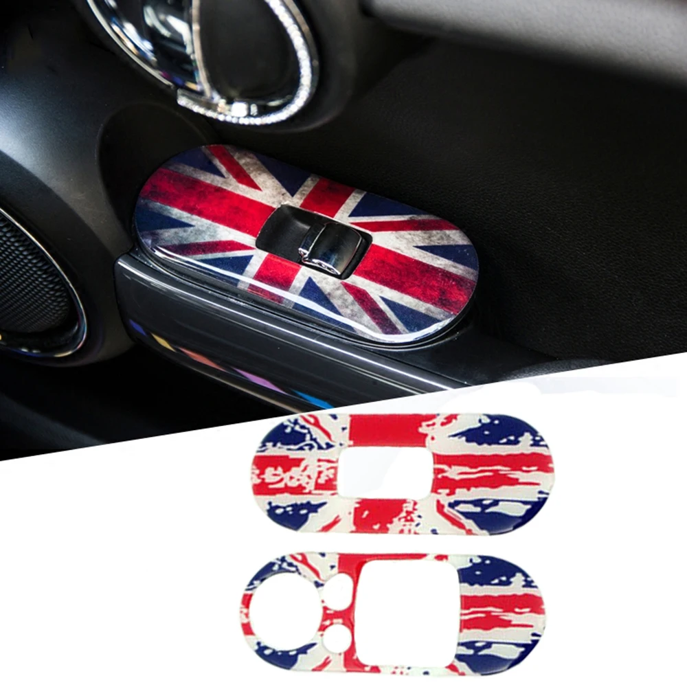 

2Pcs Car Side Door Window Lifter Switch Control Panel Covers Stickers Decal For Coope r J C W F 56 Car Styling Accessories