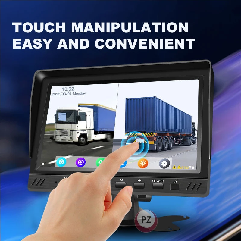 New Arrival 7 Inch 2-Channel Car Reverse Backup Camera For Truck RV Bus Car Vessel Boat Ferry ADAS Waterproof Function