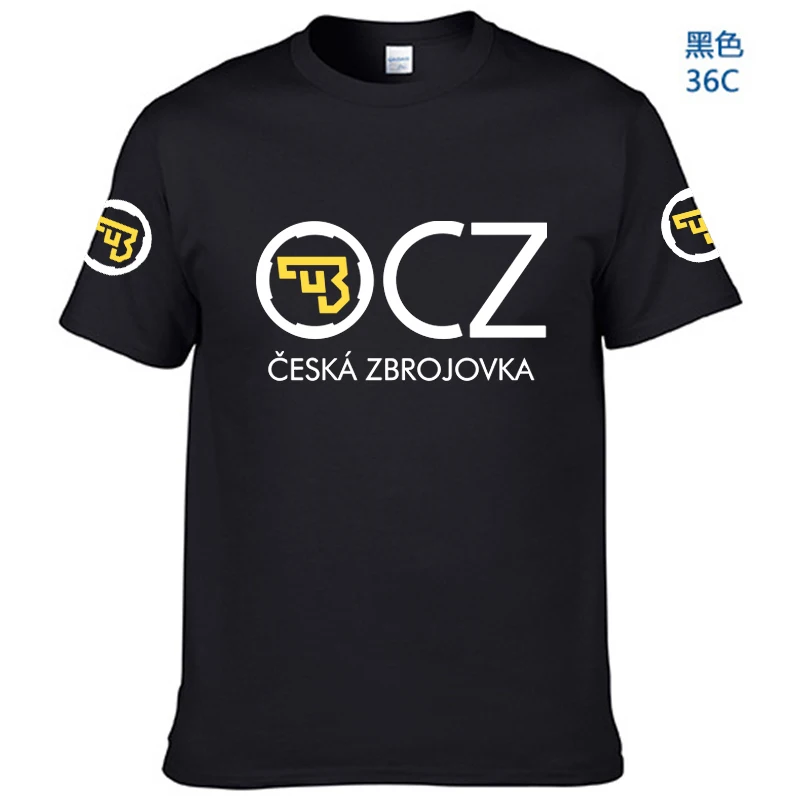 2024 Summer CZ Ceska Zbrojovka Czech Firearms Printed men's T shirt Solid Color 100% cotton POLO shirt Casual sports golf shirt