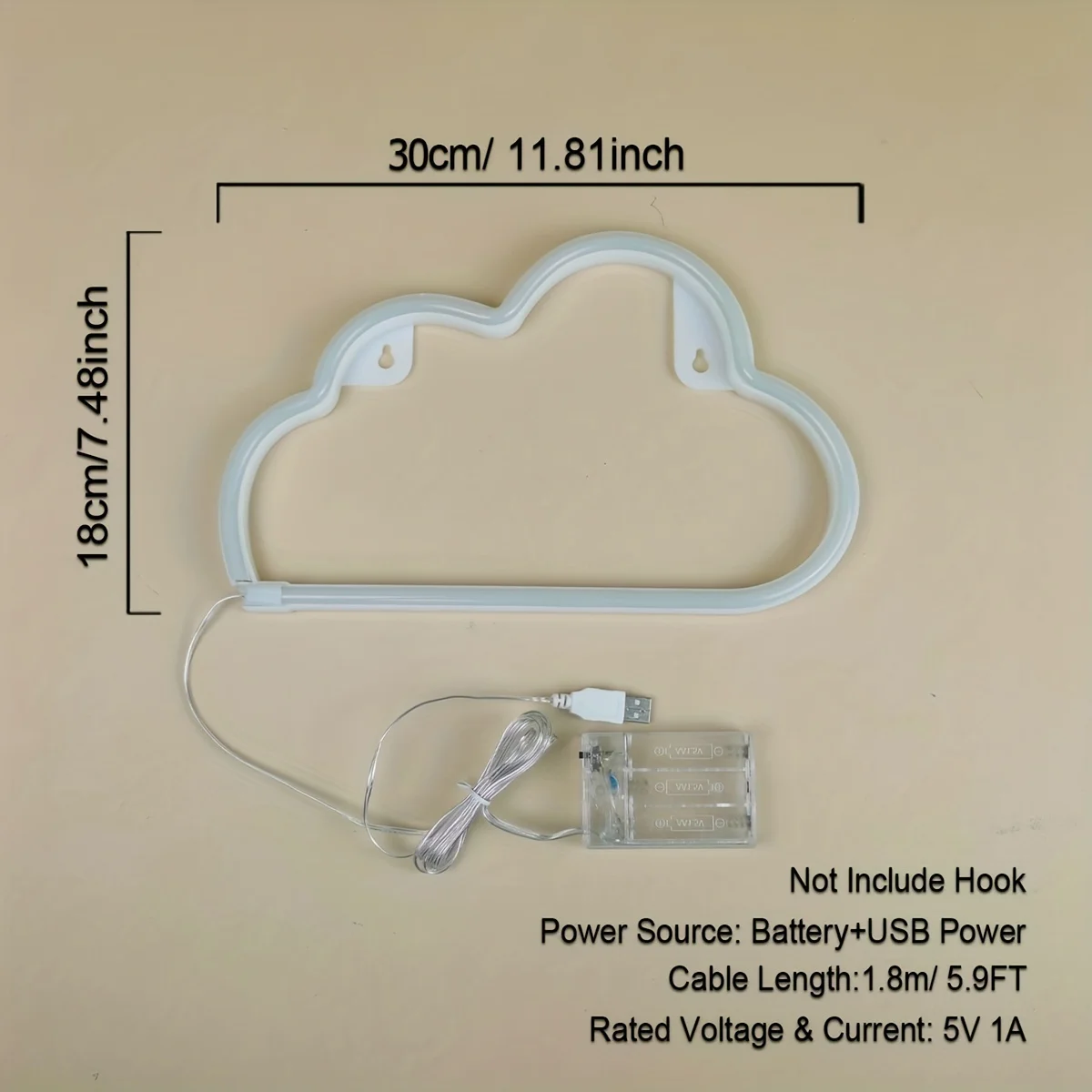 Chi-buy LED Neon Cloud USB Powered Neon Signs Decor Lamp Signs Birthday Gift Wall Art For Bedroom Room Bar Shop