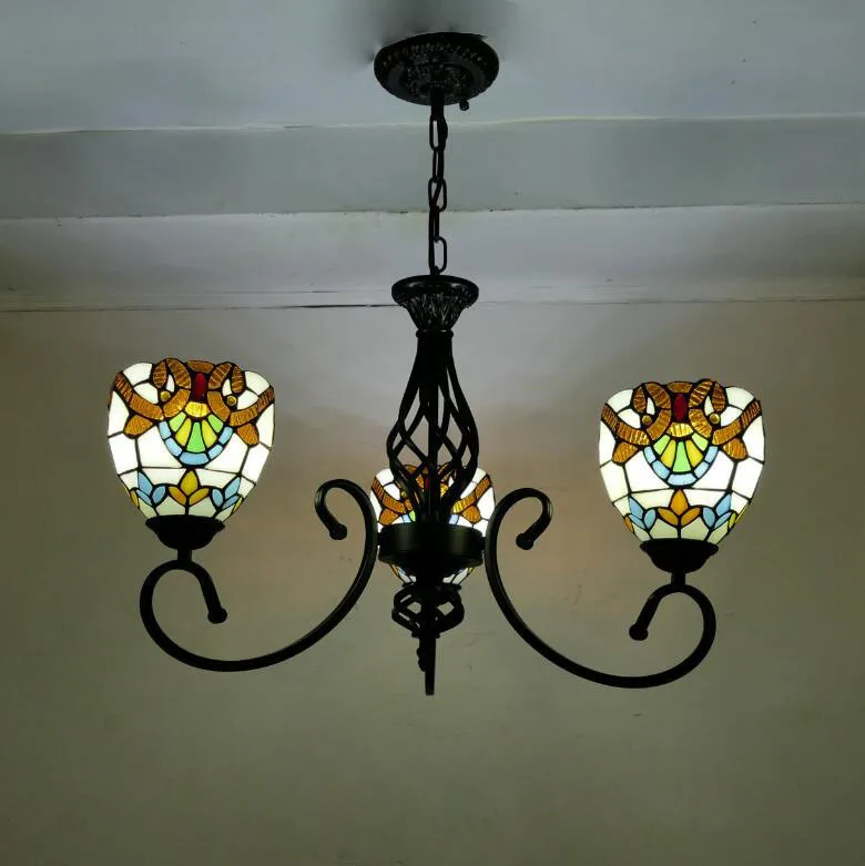 

European style, modern, chandelier, multi-story, colored, glass, study