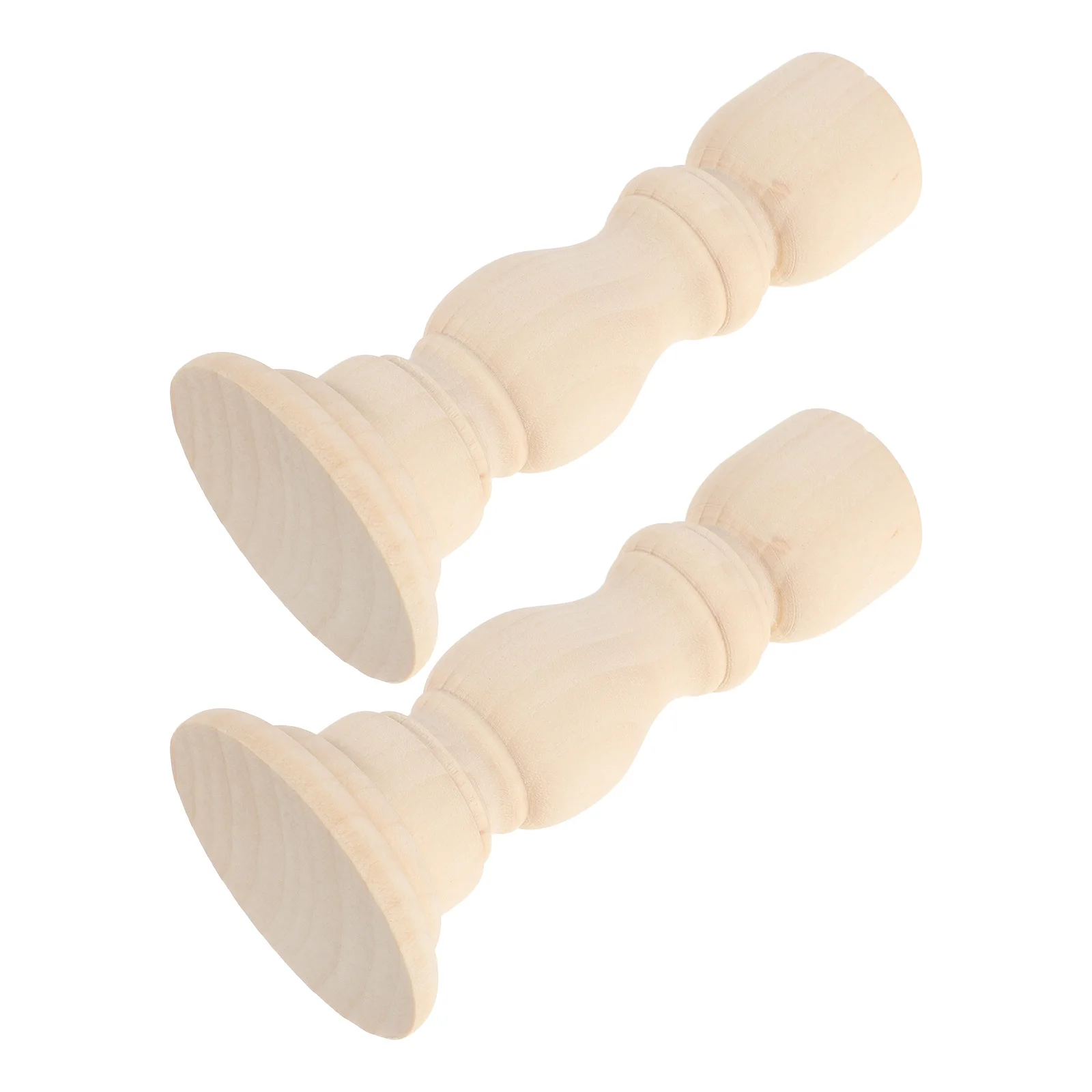 

1Pair Vintage Roman Column Wooden Holders Rustic Pillar Candlestick Decor Desktop Ornament Dining Table