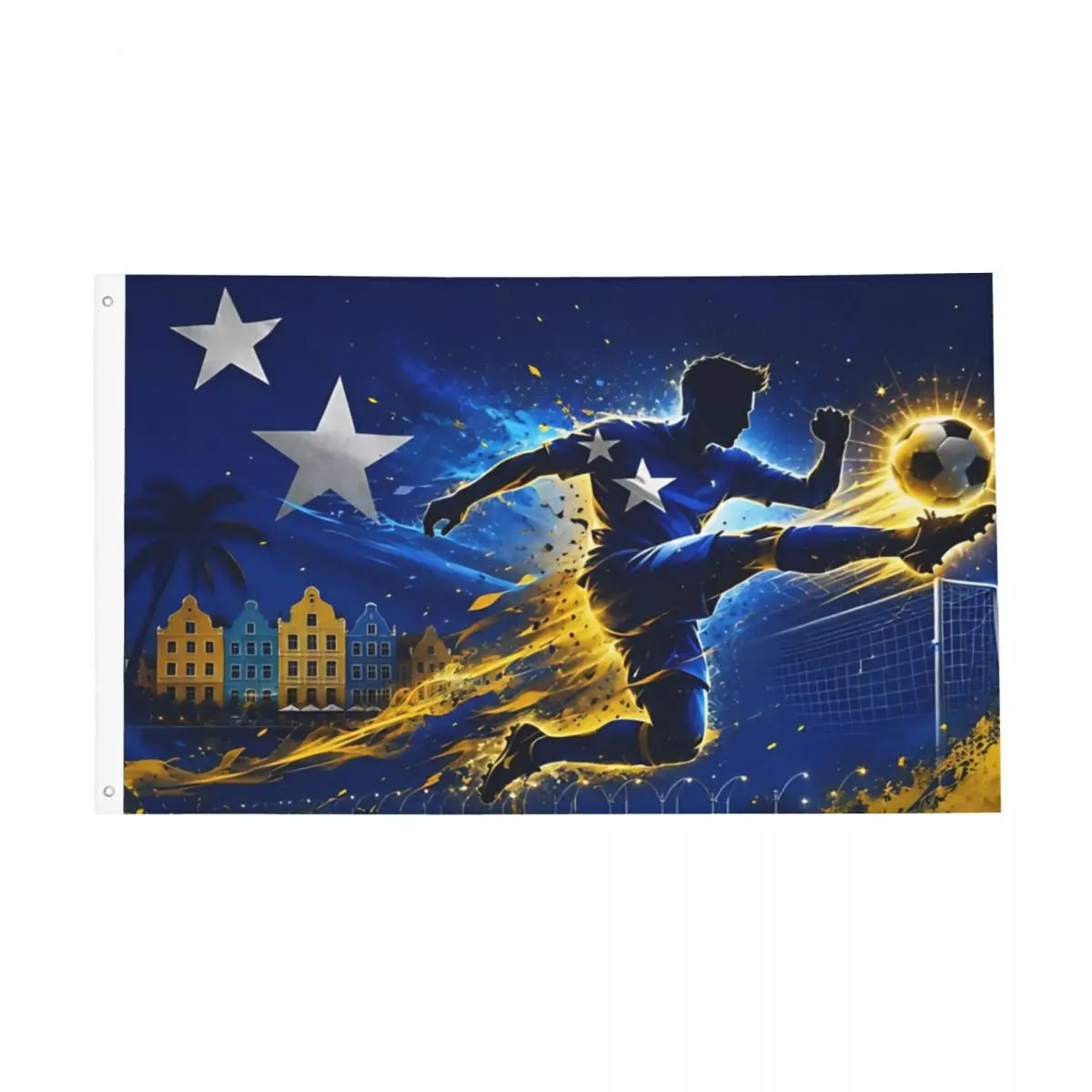 TEAM CURACAO Soccer Sport Flag Outdoor Banner Polyester Decoration Vivid Color 60x90 90x150cm Flags