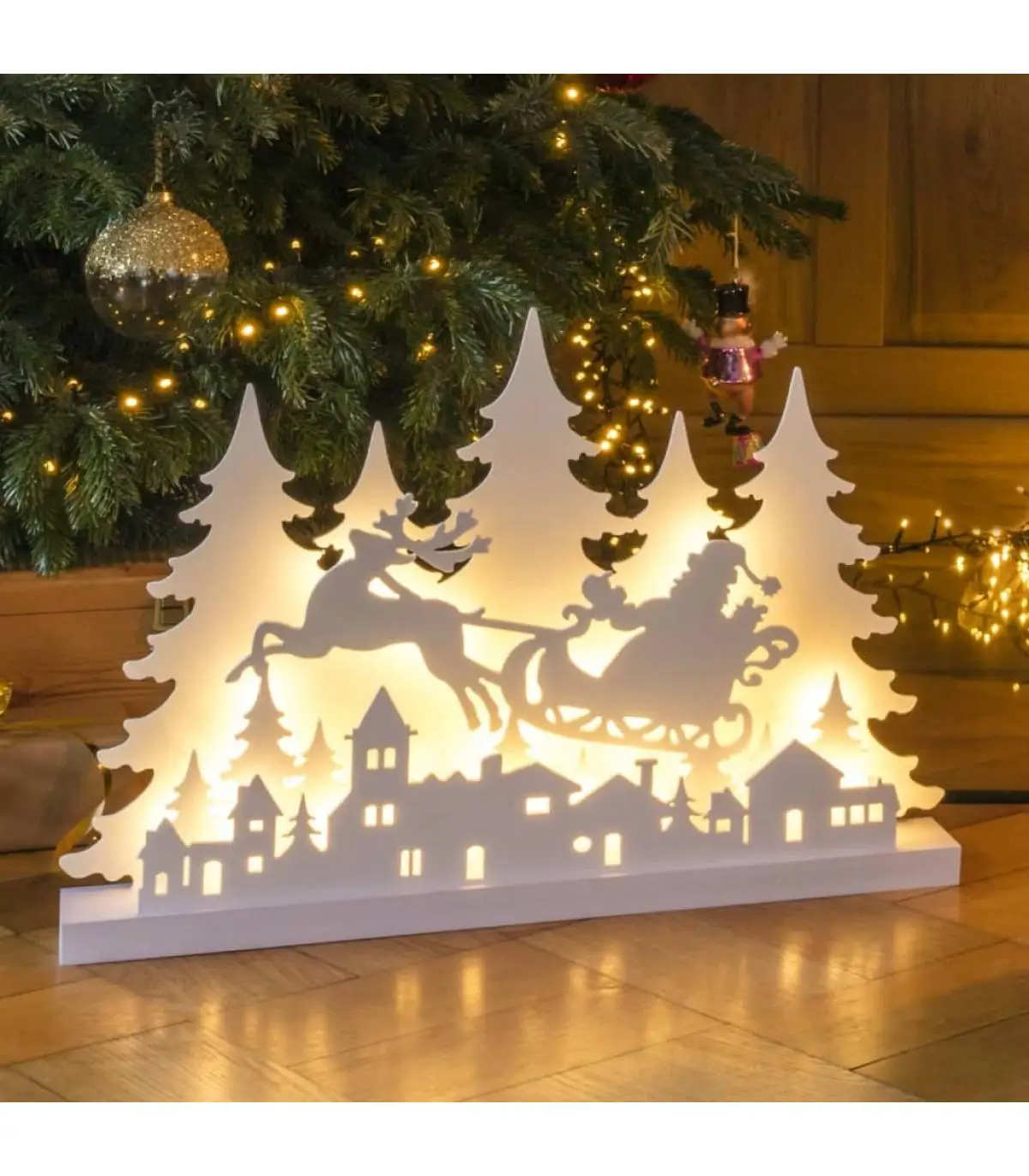 Christmas lights HI wooden silhouette LED with a reindeer