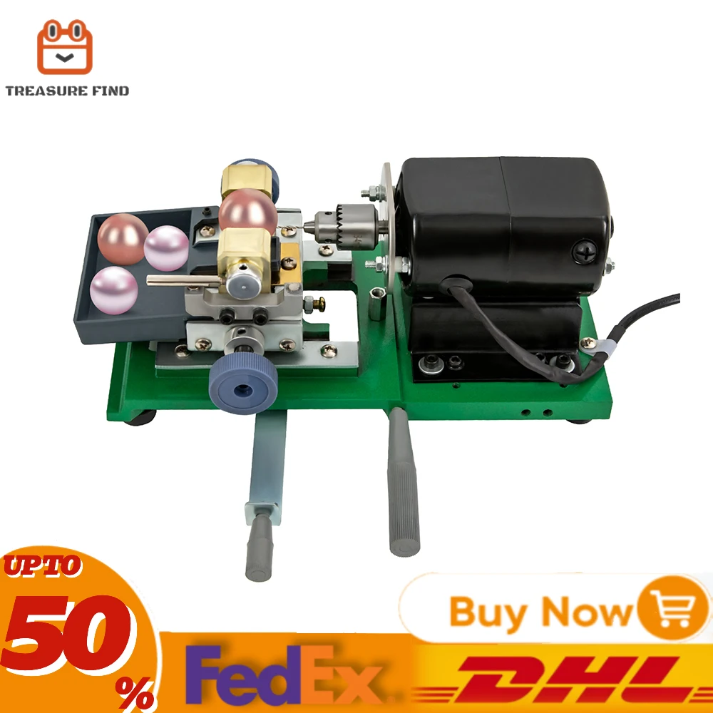 Full Set Drilling Machine  Jewelry Pearl Driller Shell Amber Drill Tool Accurate DIY 220V 360W Efficiency Electroplating Motor