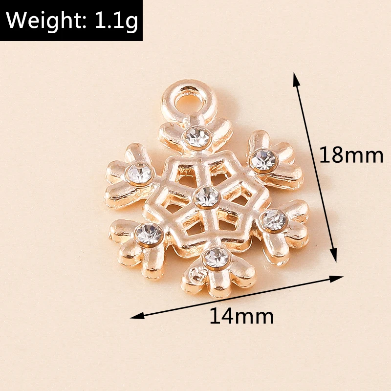 20pcs 14x18mm Cute Alloy Christmas Snowflake Charms Pendants for Jewelry Making Earrings Necklaces Bracelets DIY Crafts Supplies