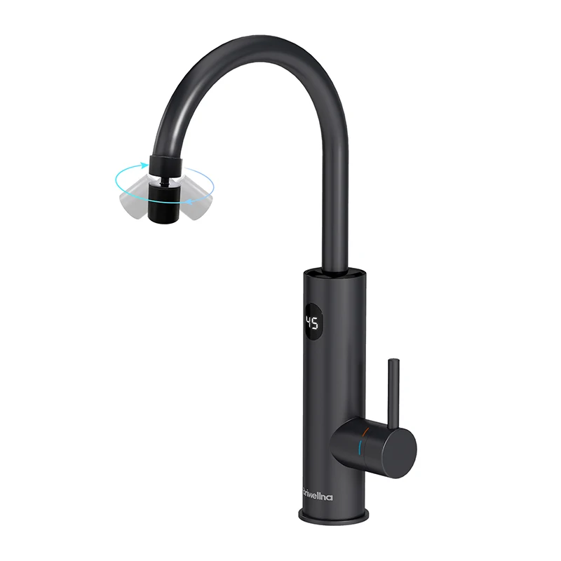 Briwellna Instant Warmwasser Heizung Wasserhahn 220V Elektrische Wasserhahn Mit Universal Adapter Düse Edelstahl Heizung Wasserhahn