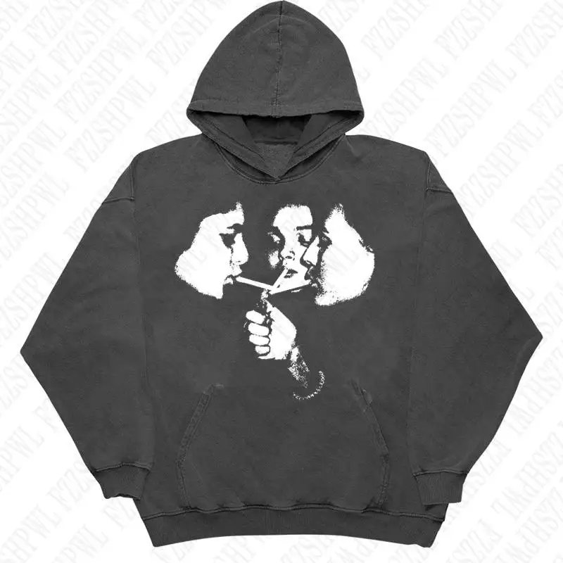2026 heißer Trend: Herrenmode der 2000er Jahre, Harajuku Gothic-Muster, Sport-Hoodie, Retro-Punk, Hip-Hop, lässige Streetwear – Detail 15