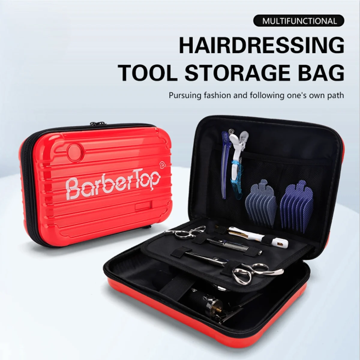 

Barbershop Shockproof Hairdressing Tools Storage Box Portable Non-defrmation Scissors Electric Clipper Case Salon Tools Supplies