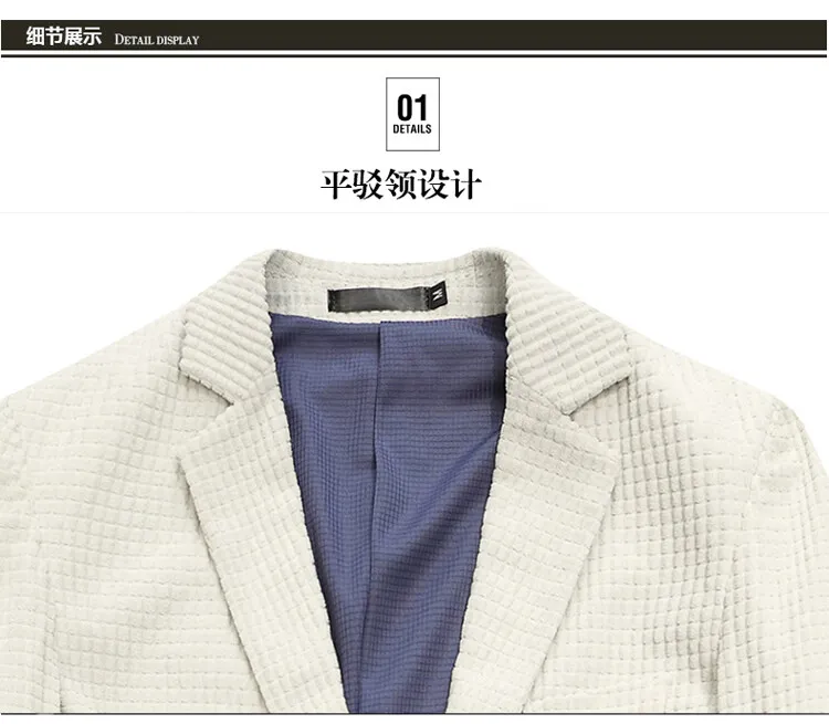 Lässige einfarbige und karierte Anzüge 2026 Frühling Herbst Herren Ein-Knopf-Slim-Fit-Blazer & Jacken Jugend Streetwear Mäntel Oberteile Kleidung – Detail 17