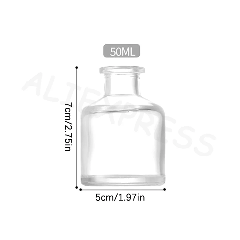 Reed Diffuser Essential Oil Bottle Oil Diffusers Sticks 1Pcs 50ml Home Fragrance Diffuser Bottle Party Gifts Glass Container