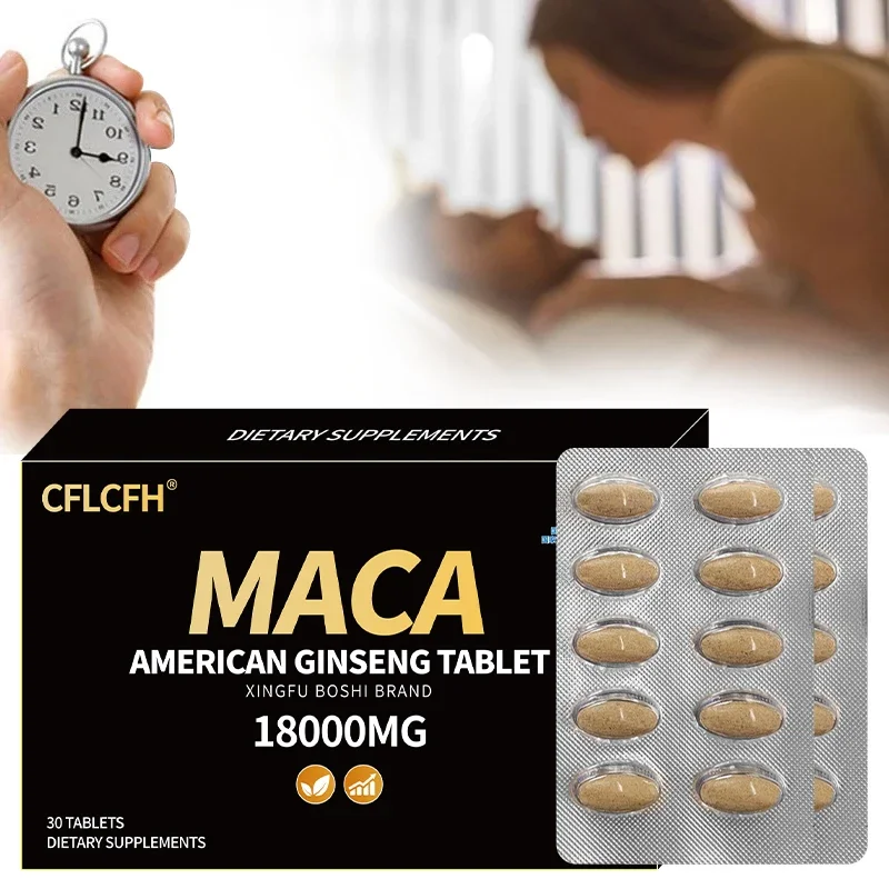 Organic Black Maca Tablets PeruvianMaca Root 100% Pure Non-GMo Supports Reproductive HealthNatural Energizer-18000mg