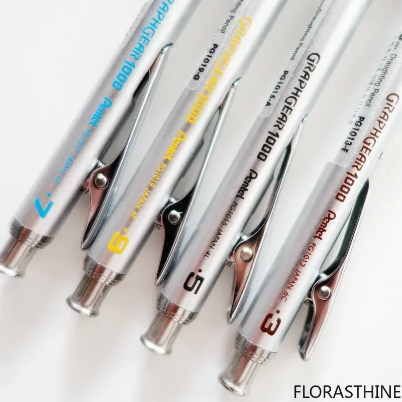 Pentel GRAPHGEAR Mechanical Pencil Metal Rod 0.3 0.5 0.7 0.9MM Center Low of Gravity Automatic Pencils School Stationery
