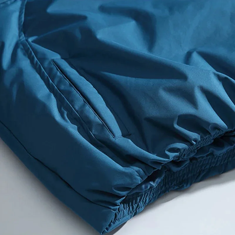 2025 الشتاء الرجال السترات قطري سستة مقنعين سترات رشاقته معطف دافئ أسود فضفاض عادية وسادة مبطنة أبلى للذكور