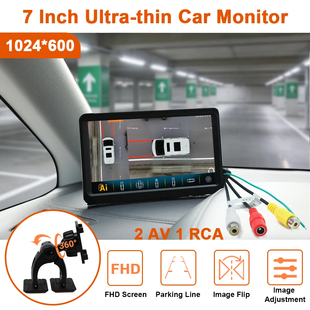 Carsanbo Van Pickup Car 360 Degree Panoramic Camera System with 7inch Monitor AHD 1080P WDR 3D Surround View 4 Channel 2031 Chip
