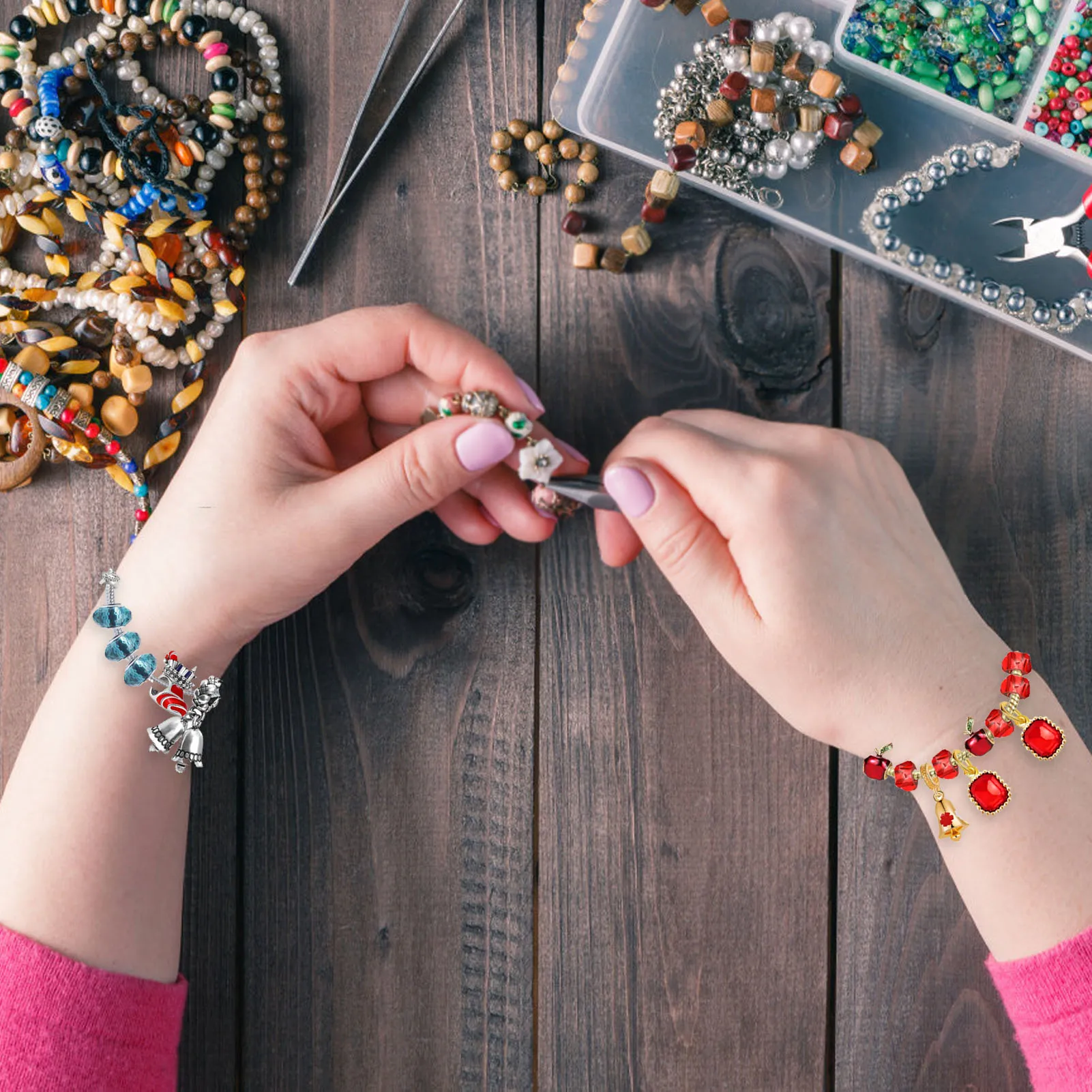 Natal advento calendário meninas advento calendário 2023 pulseira e colar jóias charme fazendo kit para crianças natal contagem regressiva