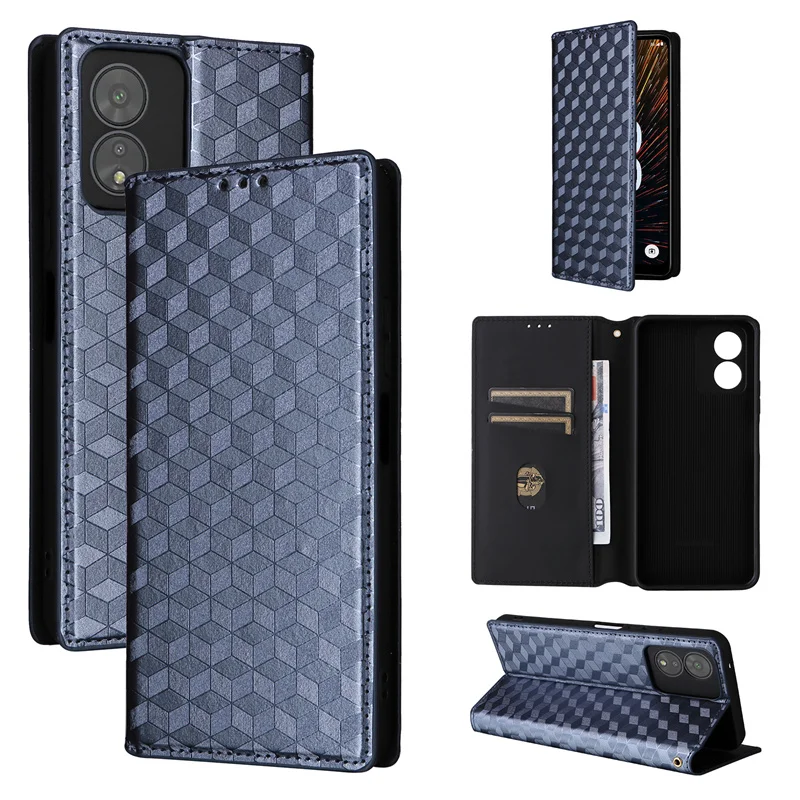 For Boost Mobile Celero 5G SC stereoscopic lines flip wallet skin PU case purse for Boost Celero 5G SC Magnetic Phone Cover