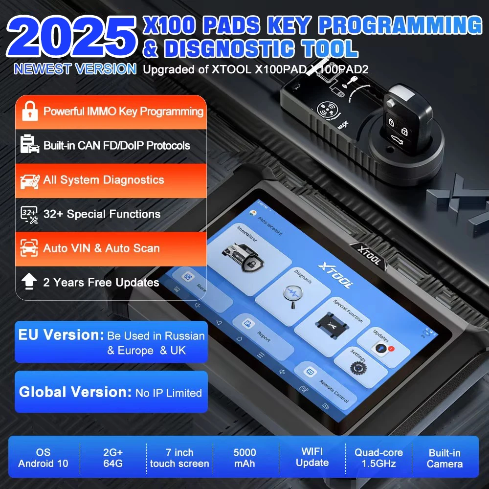 XTOOL X100 PADS IMMO Key Programming Tools All Key Lost OBD2 All System Diagnostic Scaner Upgraded of X100 PAD X100PAD2 EEPROM