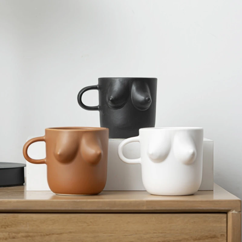 

Woman Chest Ceramic Coffee Mug Personalized Human Breast Tea Mugs 300ml Boob Coffee Cup Women Body Tea Cups Creative Drinkware