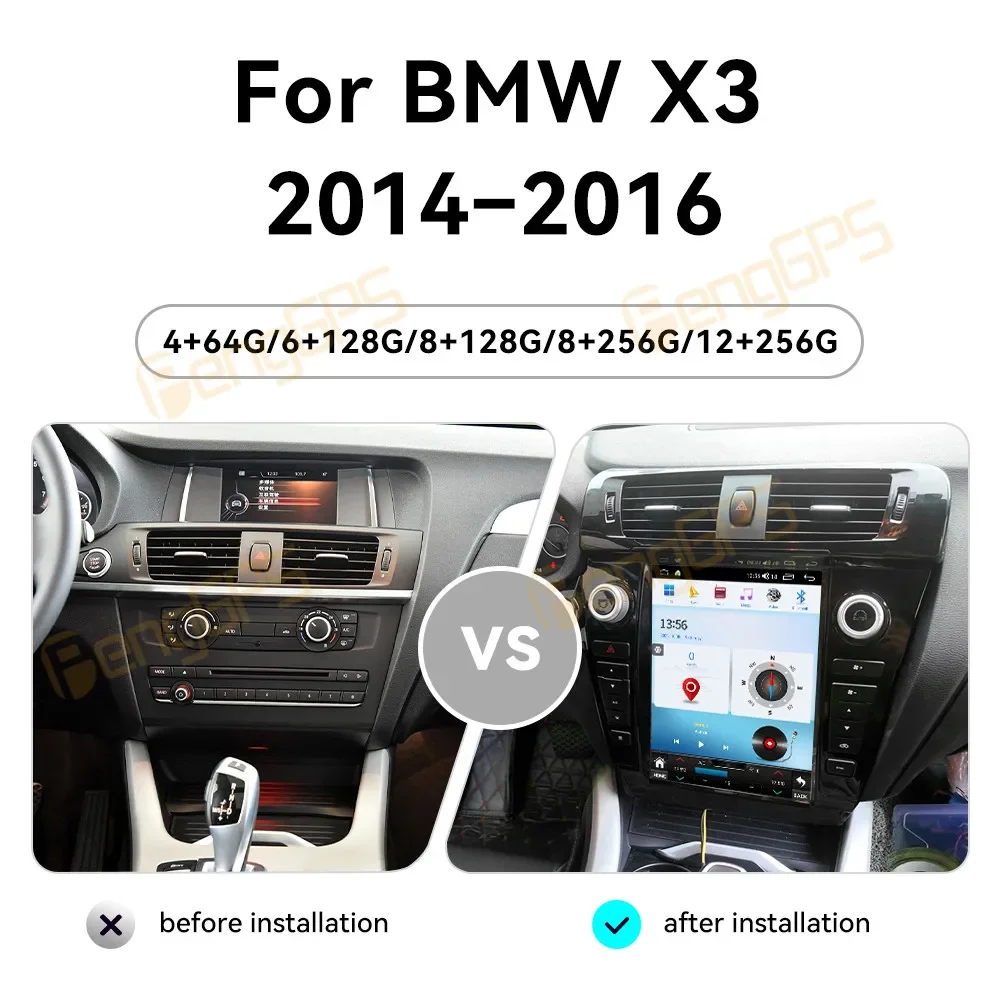 GPS Navigation Infotainment Display For BMW X3 F25 2014-2016 12.1