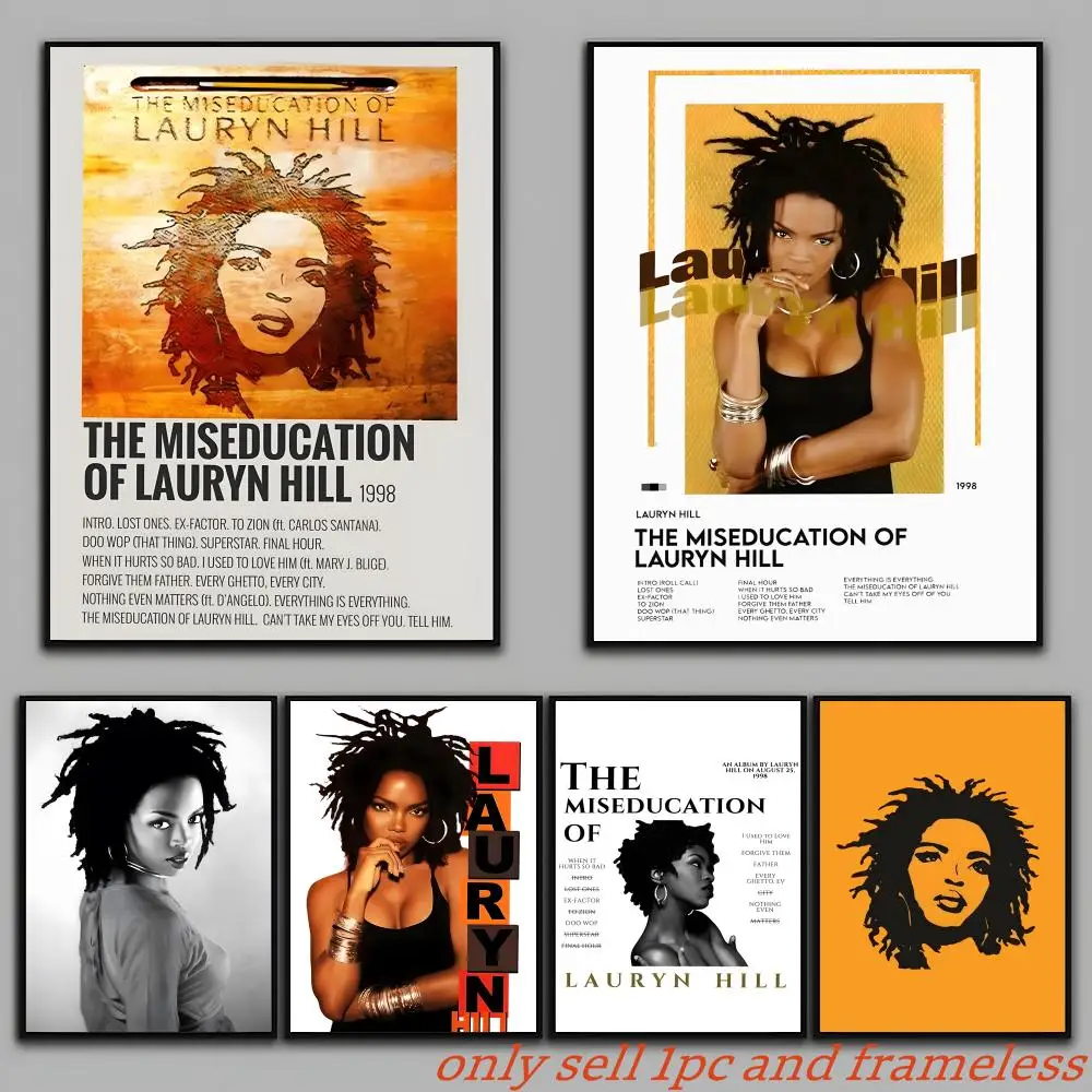 Popular rapper Singer L-Lauryn Hill Poster Poster Painting Prints Wall Art Picture Film Room Home Bar Cafe Decor Mural