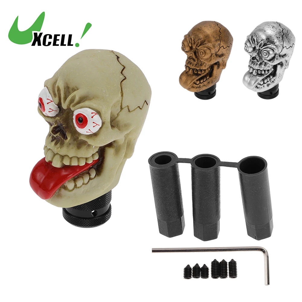 

Uxcell 9.5cm Skull Shift Knob Universal Gear Shifter Knob Resin Stick Shifter Lever Knob for Automatic and Manual Vehicle