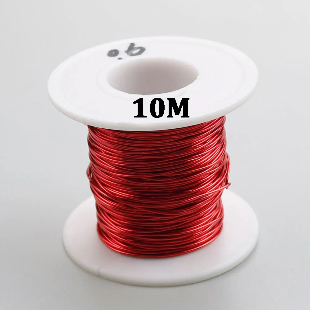 0,5 mm / 0,6 mm / 0,7 mm / 0,8 mm / 1,0 mm QA-155 Czerwony poliuretanowy drut emaliowany, emaliowany miedziany okrągły drut uzwojeniowy 10M — zdjęcie 5