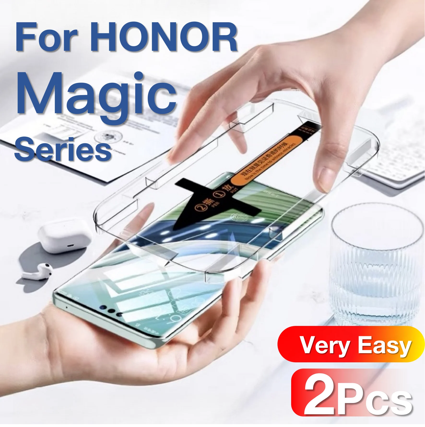 2Pcs For HONOR Magic 6 5 4 3 Pro Magic6 Magic5 Magic4 Magic3 Pro Toughened Glass Screen Protector Protective With Install Kit