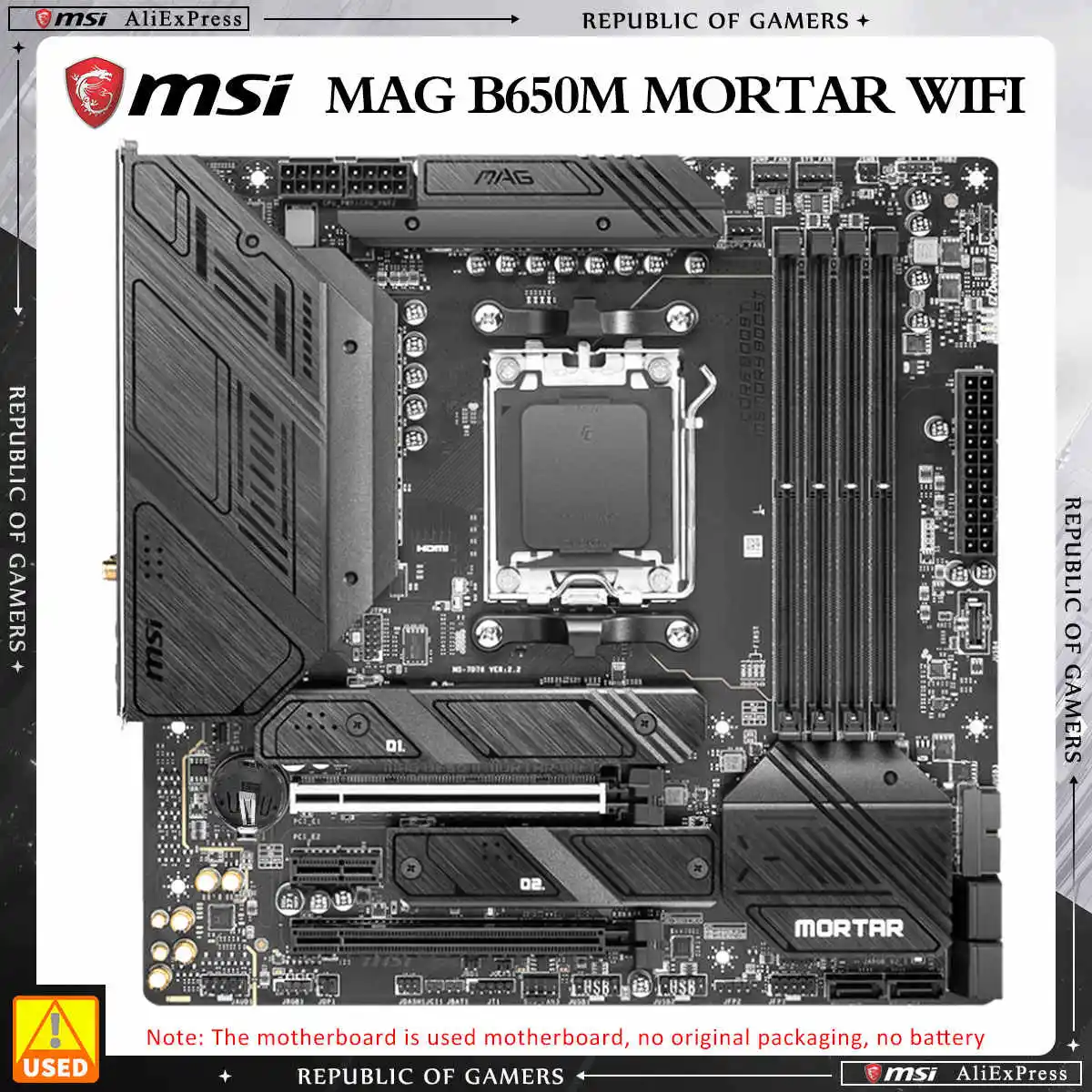 MSI MAG B650M MORTAR WIFI AMD AM5 B650 Supports 7800x3D CPU AMD Ryzen 8000/ 7000 Series 4x DDR5 MAX 256GB HDMI NVME M.2 PCle 4.0