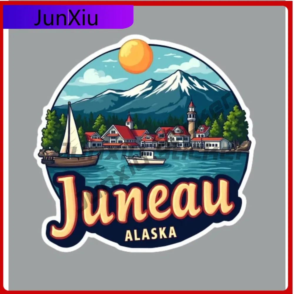 

Juneau Alaska Vacation Sticker Camper Rv Van Decals Fridge Or Laptop Adventure Motorcycle Stickers Custom Auto Sticker Camping