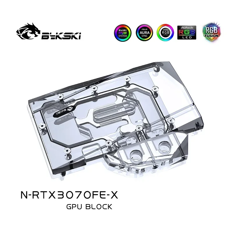 Imagem -03 - Bykski-bloco de Água Gpu para Fundadores Nvidia Vga Cooler A-rgb Sync N-rtx3070fe-x3070 Rtx 3060ti 3070 Cooler