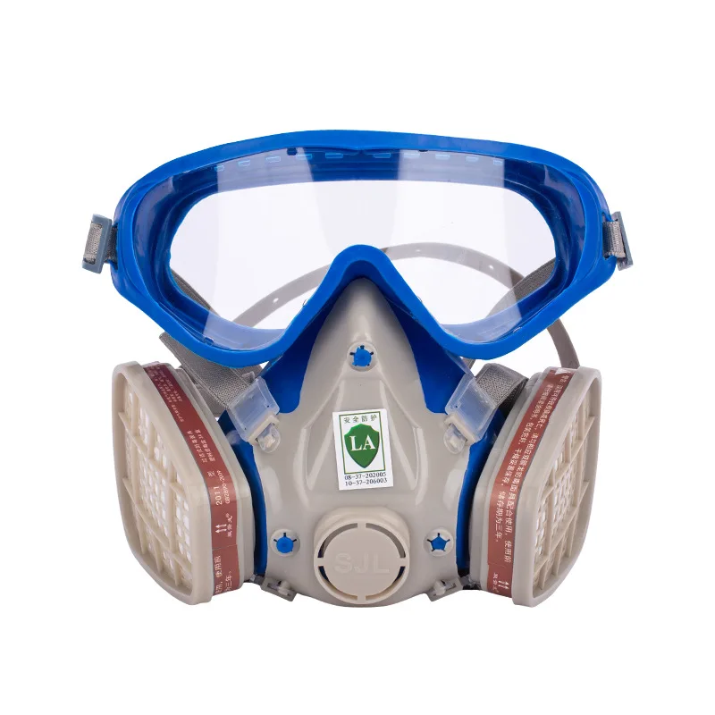 

Gas Mask With Safety Goggles Anti-Dust Respirator With Active Carbon Filters Reusable Washable Protective Mask