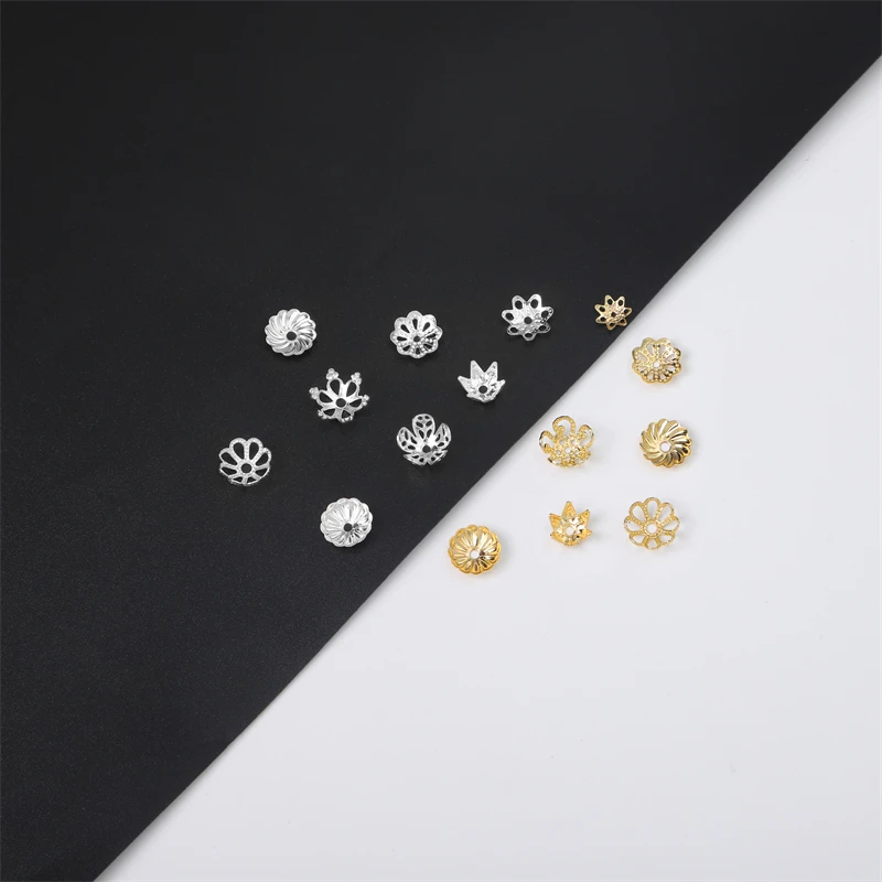 New 10pcs 6-8mm Copper Flower Torus Shape Bead Caps Jewelry Findings Spacer Beads for DIY Jewelry Making Charm Earring Bracelet