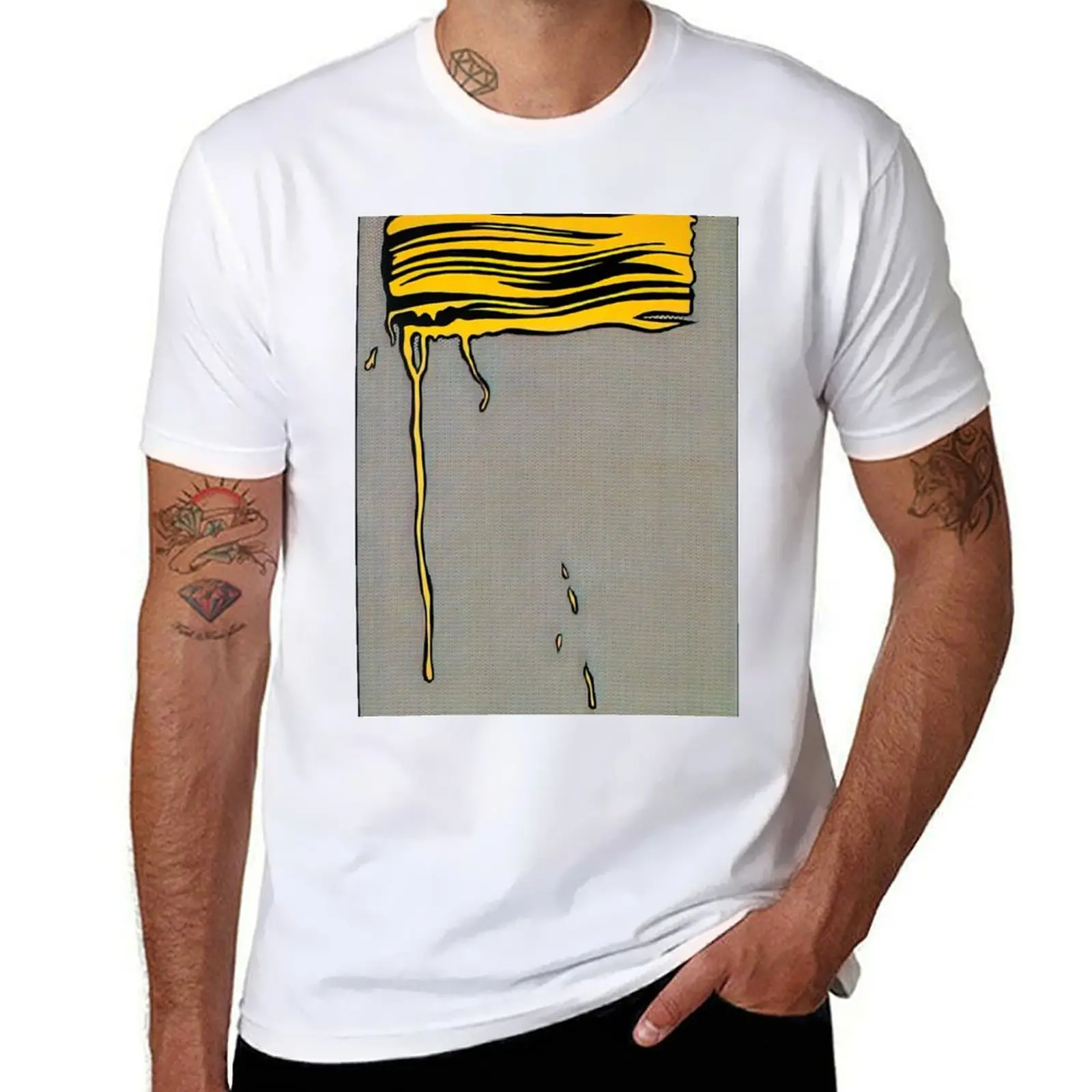 

YELLOW BRUSHSTROKE I 1965 By Roy Lichtenstein T-Shirt t shirt man plain T-Shirt