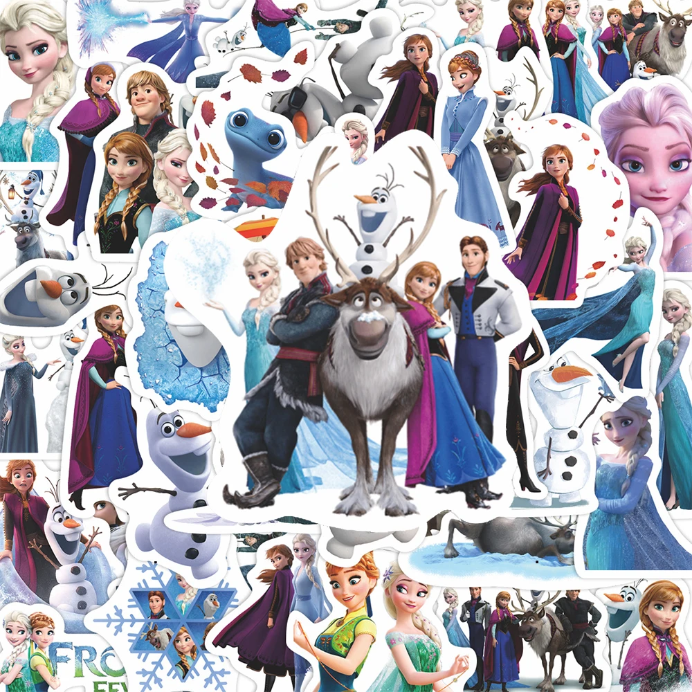 10/30/55 قطعة ديزني أنيمي فيلم المجمدة الكرتون ملصقات لطيف آنا إلسا الأميرة ملصق لحقيبة الكمبيوتر المحمول Kawaii فتاة صائق لعبة #1