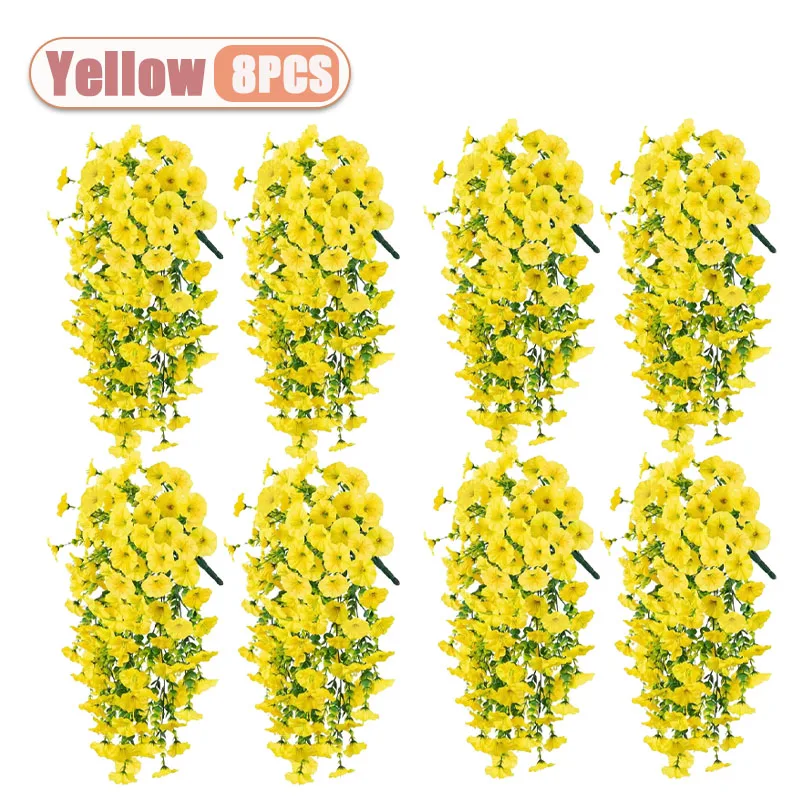 2-8PCS Indoor Outdoor Kunstmatige Morning Glory Muuropknoping Faux Bloemen Home Decor Tuin Bloemstuk Decoraties