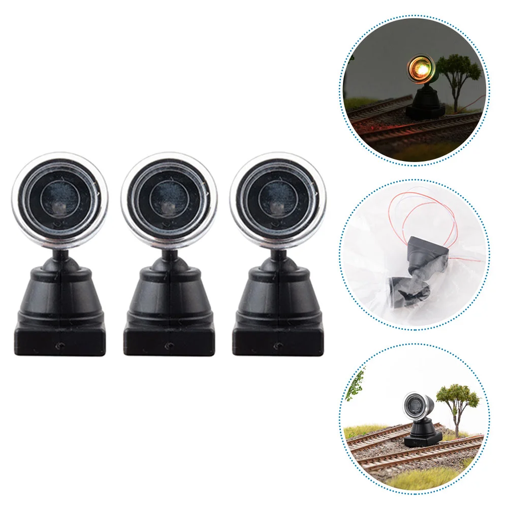 3 Pcs Model Signal Light Toy Sand Micro Landscape Ornaments Mini Simulated Models Luminous Miniature