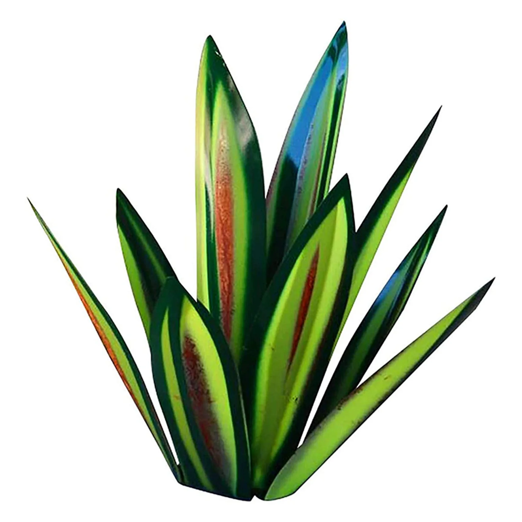 A01F-3X 13.7Inch Tequila Rustic Sculpture, DIY Hand Painted Metal Agave Plants,Outdoor Garden Lawn Ornaments-Green